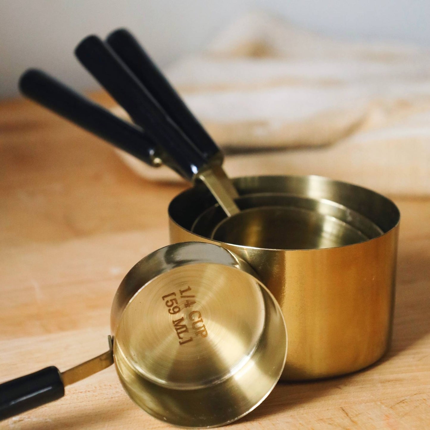 Gold & Black Measuring Cups