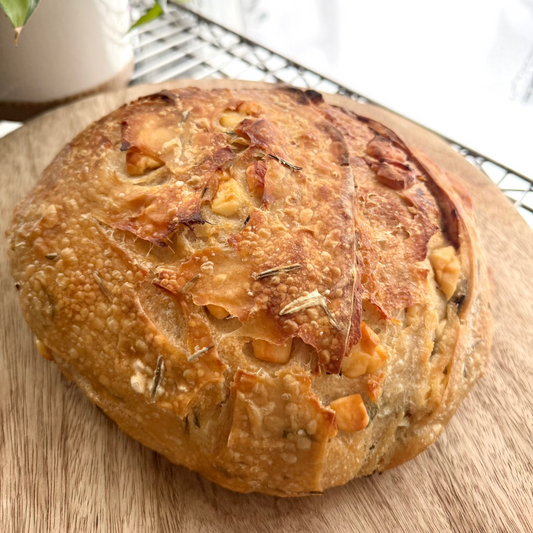 Garlic Asiago Sourdough Loaf