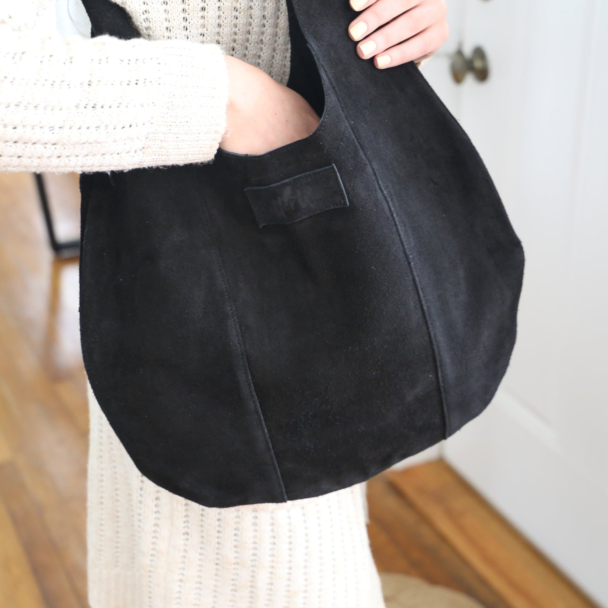 osprey black suede hobo bag Suede Hobo Bag